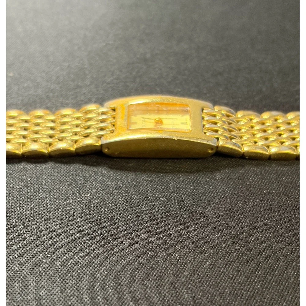 Elgin Watch Women OS Gold Tone EL 352 5Y30 Rectangle Analog Quartz Dress Watch